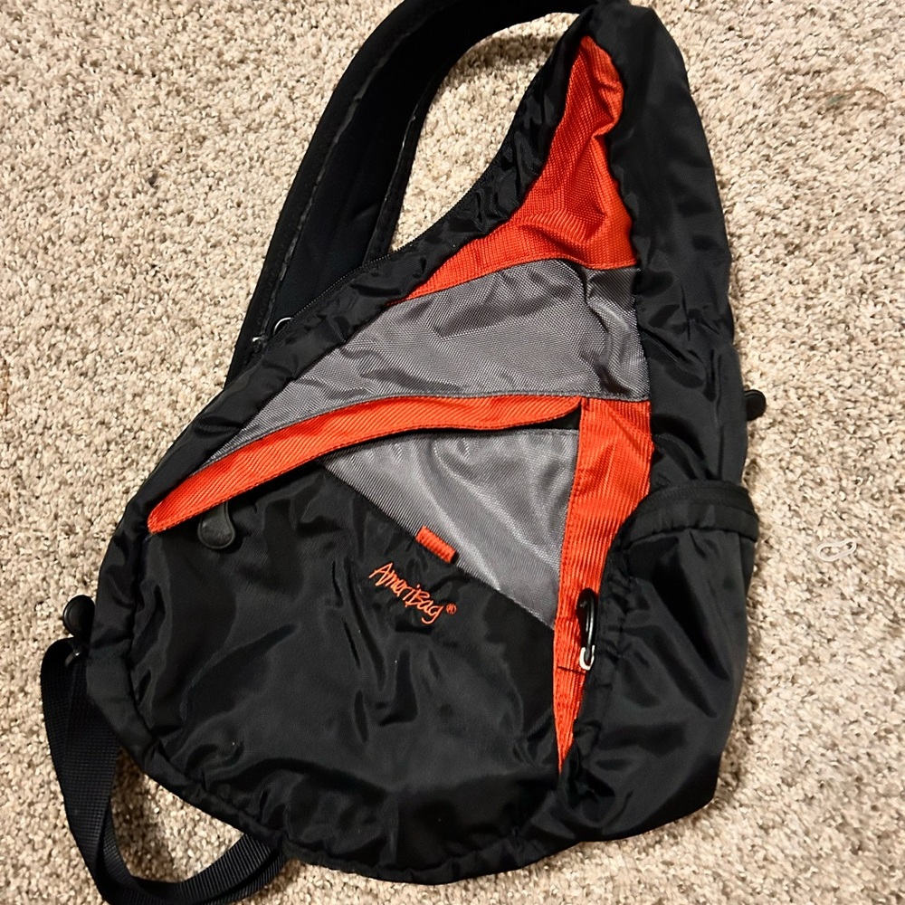 AmeriBag Black orange and grey sling bag
